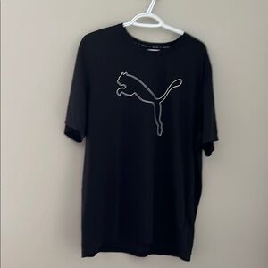 Puma Black Short Sleeve Tee with Iconic Logo